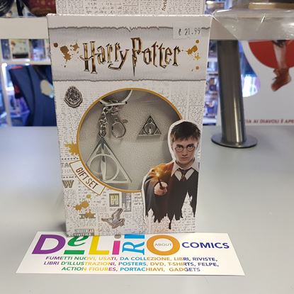 Immagine di SET PORTACHIAVI E SPILLA HARRY POTTER DONI DELLA MORTE